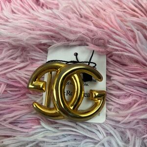 Gucci Goldtone Interlocking GG Belt Buckle Vintage